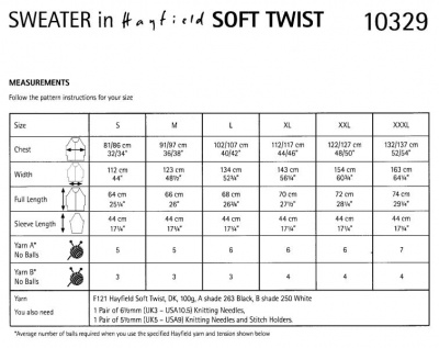 Knitting Pattern - Hayfield 10329 - Soft Twist DK - Ladies Sweater